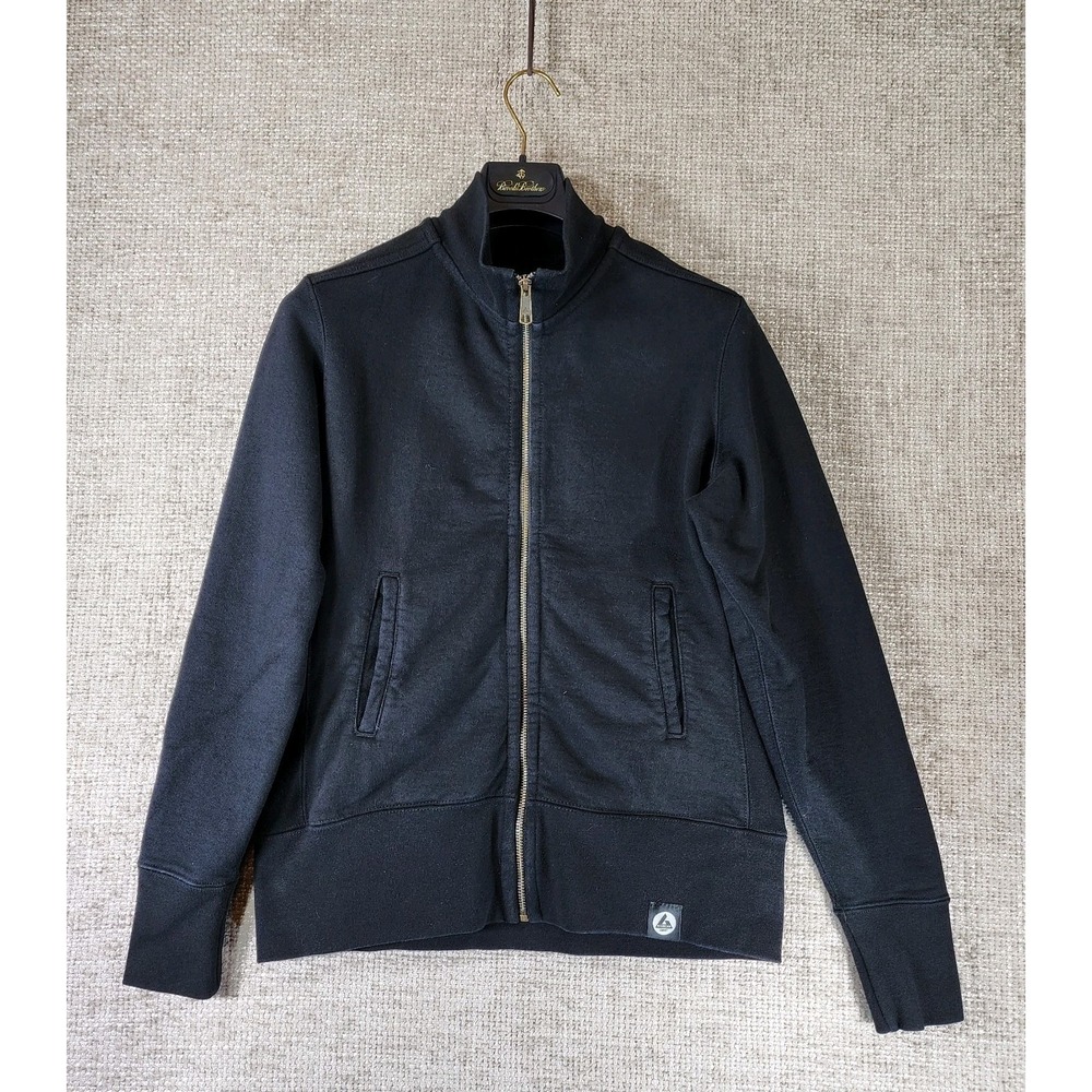 American Giant Moto Jacket Womens S Black Fleece Full Zip Heavyweight Sweatshirt